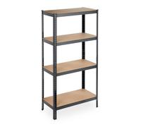 Relaxdays Etagère Charge Lourde, 4 Niveaux HlP 157 x 80 x 41 cm, 280 kg, capacité maximale, pour Garage, Cave, Noire