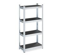 Relaxdays Étagère Charge Lourde, pour la Cave ou Le Garage, H x L x P : 120 x 60 x 30 cm, Noir et argenté