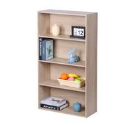 Relaxdays Étagère Chêne, 4 tablettes réglables, bibliothèque pour Salon, 108x60x24 cm