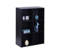 Relaxdays étagère cubique Ouverte, 6 Compartiments, 91x61x30 cm, Noire, pour Salon