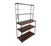 Relaxdays Étagère Cuisine 6 tablettes Support Micro-Ondes Plan de Travail 167x100x40 cm Marron Noir