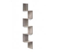 Relaxdays Étagère d'angle, 125 x 20 x 20 cm, 5 Niveaux, MDF, Design Zigzag, étagère Murale/bibliothèque, Gris Clair