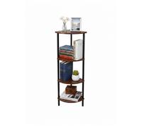 Relaxdays Étagère d'angle 125 x 44 5 x 31 5 cm 4 tablettes MDF et métal marron/noir salon bureau chambre