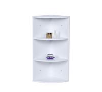 Étagère d'angle Relaxdays, 3 Niveaux, Murale ou Debout, H x L x P : 62 x 35 x 25 cm, MDF, Blanc