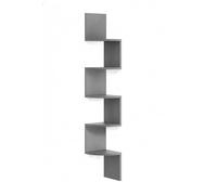 Relaxdays Étagère d'angle, H x L x P : 125 x 20 x 20 cm, 5 Niveaux, MDF, Design Zigzag, Murale, Gris