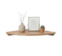 Relaxdays Étagère d'angle murale, HxLxP 3 x 30 x 30 cm, noyer, finition naturelle, charge 5 kg, à suspendre, salon, déco
