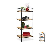 relaxdays Étagère d'appoint brune, noire 39,0 x 32,5 x 95,0 cm