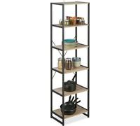 relaxdays Étagère d'appoint brune, noire 50,0 x 35,0 x 180,0 cm