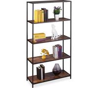 relaxdays Étagère d'appoint marron/noir 77,0 x 33,0 x 150,0 cm