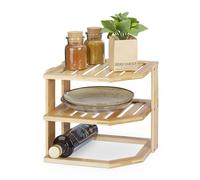 Relaxdays Étagère de coin en bambou pour cuisine