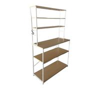 Relaxdays Étagère de Cuisine pour Micro-Ondes avec 6 tablettes, 167x100x40 cm, Blanc