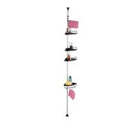 Relaxdays Étagère de Douche, télescopique, sans perçage, 4 étages, 1 Porte-Serviette, H : 99-311 cm, Noir et argenté