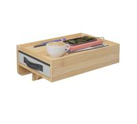 Relaxdays Étagère de lit en bambou tiroir emplacement pour boisson à suspendre HxLxP : 14 x 37 x 26 5 cm nature