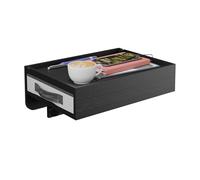 Relaxdays Étagère de lit, en Bambou, tiroir, Emplacement pour Boisson, à Suspendre HxLxP : 14 x 37 x 26,5 cm, Noire