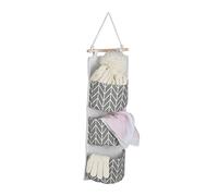 Relaxdays Étagère de Rangement, 3 Compartiments Coton, HxL : 74x20 cm, Salle de Bain, entrée, Bureau, Mural, crème/Gris