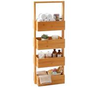 Relaxdays Étagère de Salle de Bain avec 4 paniers, Naturel