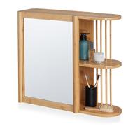 Relaxdays Étagère de salle de bain avec miroir
