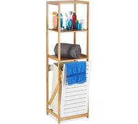 relaxdays Étagère de salle de bain avec panier à linge