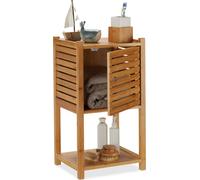 relaxdays Étagère de salle de bain en bambou avec 3 niveaux