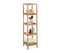 Relaxdays Étagère de salle de bain noyer 5 niveaux