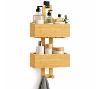 Relaxdays Étagère douche bambou sans perçage