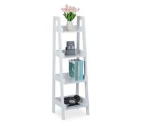 Relaxdays Étagère Droite, 4 Niveaux, Meuble de Rangement pour décorations, Plantes et Livres, HLP : 112x33x30 cm, Blanc