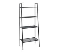 Relaxdays Étagère échelle, 4 tablettes grillagées, H x L x P: 148 x 60 x 35 cm, pour Salon, Cuisine, Couloir, métal Noir