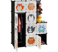 relaxdays Étagère emboîtable chambre d'enfant avec motifs d'animaux
