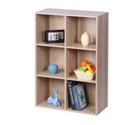Relaxdays Étagère en chêne, H x L x P : 91 x 61 x 30 cm, 6 cases, étagère cube ouverte pour salon