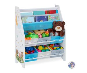 Relaxdays Etagère enfants 6 boîtes et 2 cases