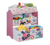 Relaxdays Étagère enfants à 6 tiroirs, pour fille, commode à jouets pour chambre d'enfant, HLP 66x63x30 cm, multicolore