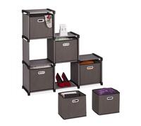 Relaxdays Étagère grise 6 compartiments