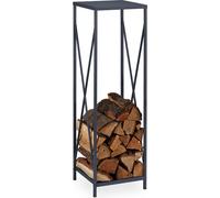 relaxdays Étagère grise pour bois de cheminée en métal
