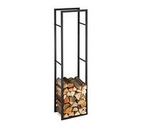 Relaxdays Etagère intérieur Support élevé Bois de Chauffage Cheminée, Acier HxlxP 170 x 44,5x30cm Noire, 5 x 30 cm