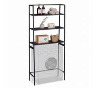 Relaxdays étagère lave-linge, 3 tablettes, sèche-linge & WC, noir | H x L x P : 157 x 65 x 28 cm