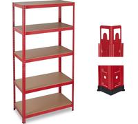 relaxdays étagère lourde 10026750_0 rouge 90,0 x 45,0 x 180,0 cm
