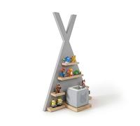 Relaxdays étagère magnétique pour Toniebox & 34 Tonies, Forme Tente, HxLxP 69 x 49 x 9 cm, Gris, Chambre d'enfant