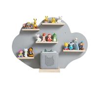 Relaxdays Étagère magnétique pour Toniebox et 20 Tonies, Nuage, 40 x 61 x 17 cm, Gris