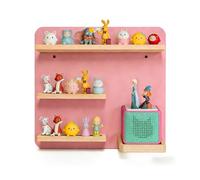 Relaxdays Étagère magnétique pour Toniebox et 27 Tonies, HxLxP: 29x39x15 cm, Support Mural pour Figurines, Rose