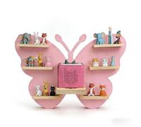 Relaxdays étagère magnétique Toniebox, pour 35 Figurines Tonies, Papillon, 45 x 59 x 15 cm, Rose