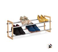 Relaxdays Etagère, meuble ouvert chaussures en différentes dimensions, en bois et fer, extensible, 1 élément