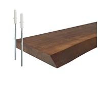 Relaxdays Étagère Murale Flottante en pin, Rustique, Bords naturels, différentes Tailles, 60 cm, Coloris Naturel