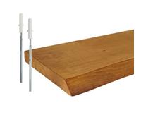 Relaxdays Étagère murale bois massif bord naturel
