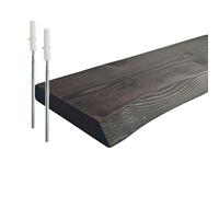 Relaxdays Étagère murale bois massif bord naturel