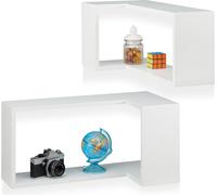 relaxdays Étagère murale d'angle, lot de 2