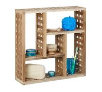 Relaxdays Étagère murale de salle de bain en bois