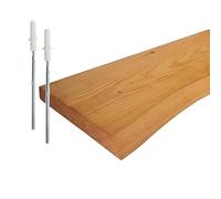 Relaxdays Étagère Murale en Bois Massif pin Bord Naturel 3x60x22 cm Flottante Rustique Cuisine