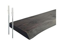 Relaxdays Étagère Murale Flottante en pin Massif, Style Rustique, 3×100×22 cm, Noir