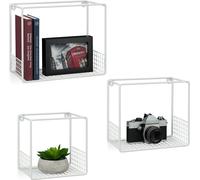 relaxdays Étagère murale grillagée en kit de 3 pièces