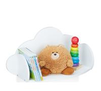 Relaxdays Etagère Nuage, suspendue chambre d’enfants, MDF,décoration, bibliothèque murale,HlP31,5x60x21cm,blanc, 31,5 x 60 x 21 cm
